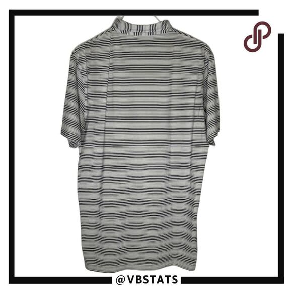 Peter Millar Men's Striped Summer Comfort Polo Shirt Navy White Medium - Picture 2 of 7